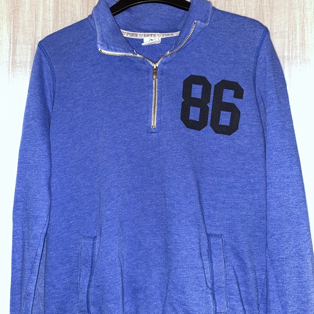 PINK Victoria Secret blue quarter zip